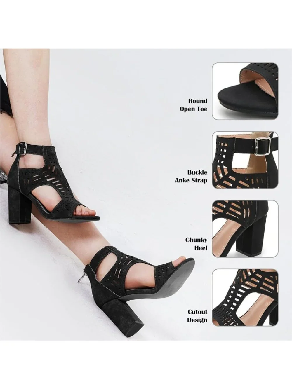 Chic Brown Open Toe Wedge Sandals for Women | Bohemian Cutout, Ankle Strap